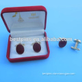 high-end custom luxury ruby gold oval cuff links velvet gift box